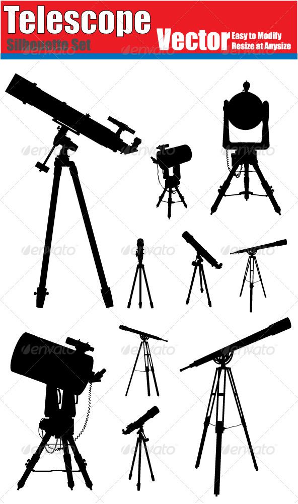 Vector Telescope Silhouette Set Fonts Logos Icons Silhouette 592x1001 Vector Telescope Silhouette Set Fonts Logos Icons Silhouette