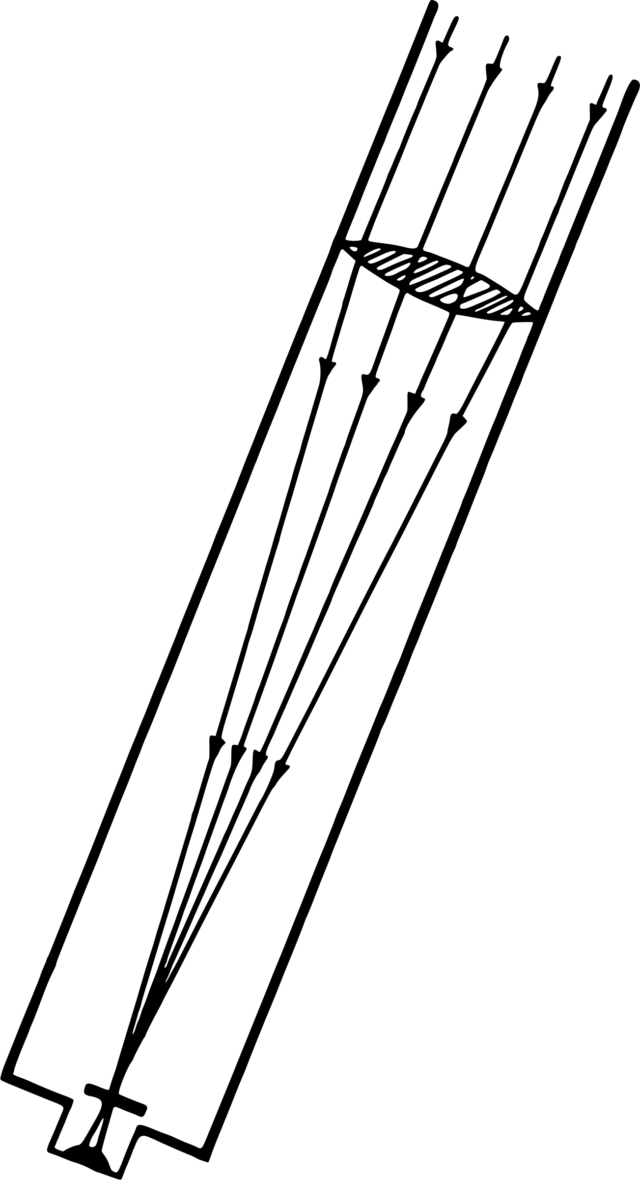 1303x2400 Refracting Telescope Vector Clipart Image