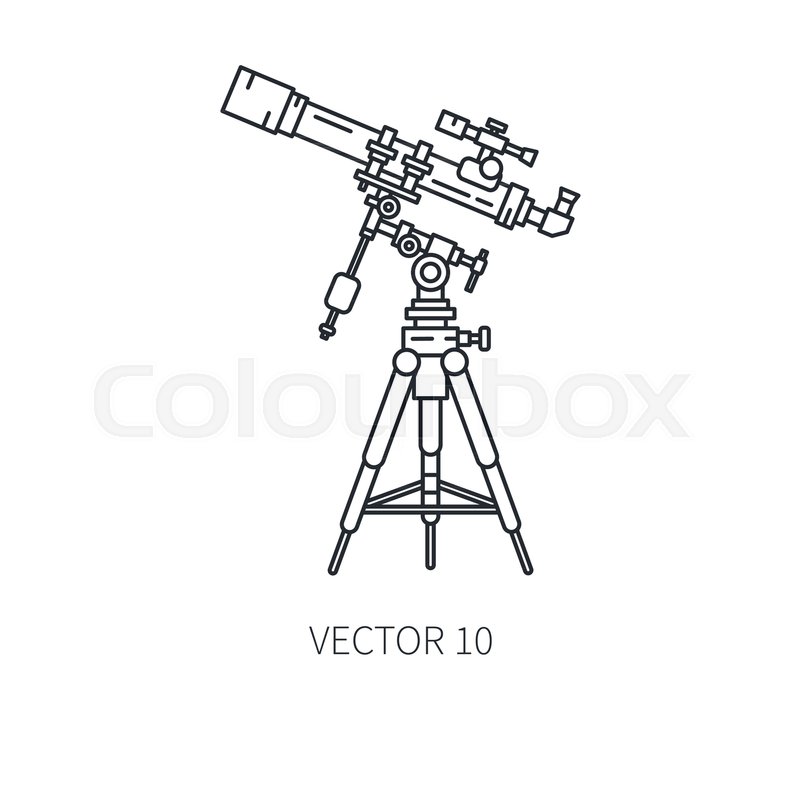 800x800 Retro Astronomy Lens Telescope Vector Stock Vector Colourbox