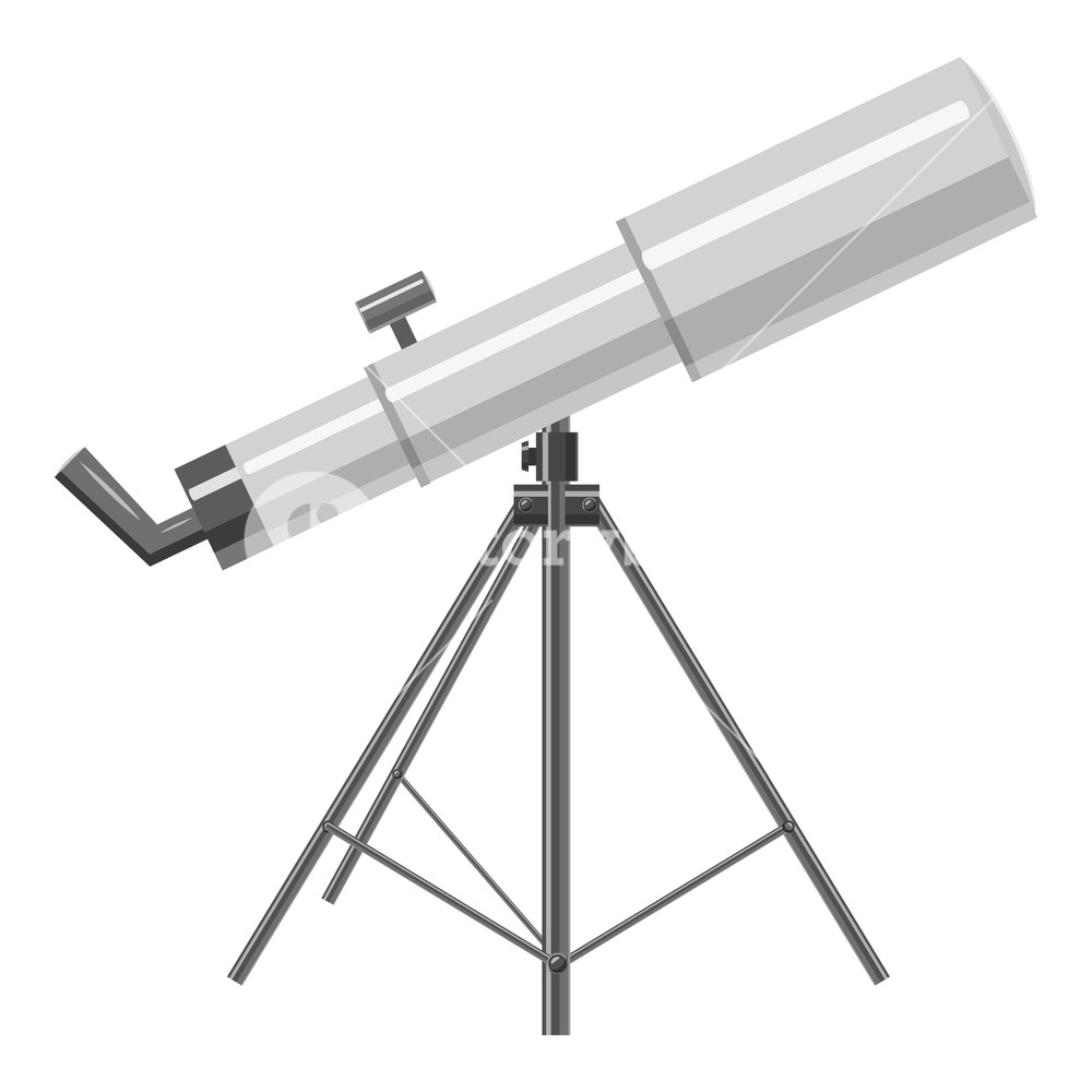 1000x1000 Telescope Icon Gray Monochrome Illustration Of Telescope Vector
