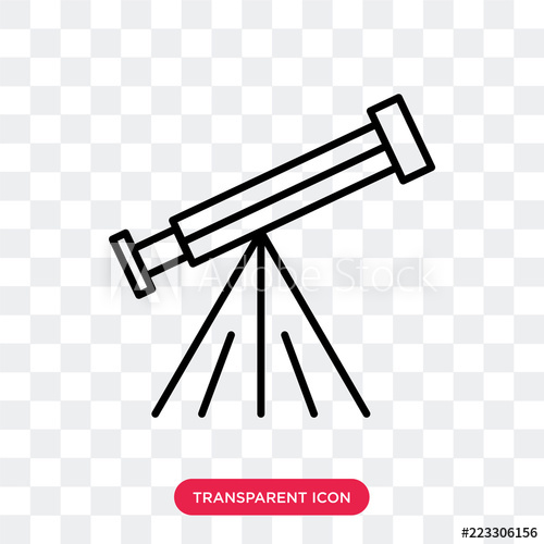 500x500 Telescope Vector Icon Isolated On Transparent Background