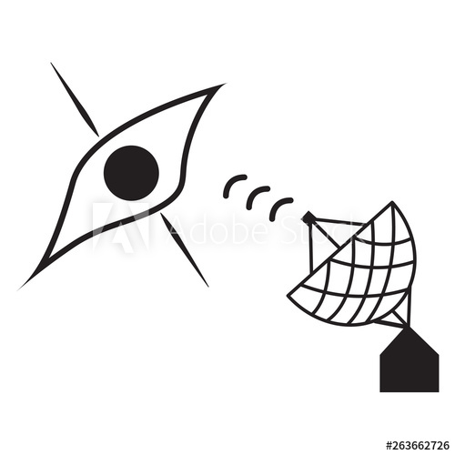 500x500 Blackhole Icon With Radio Telescope Vector Design Illustration
