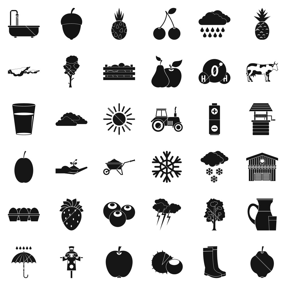 1000x1000 Temperature Icons Set Simple Style Of Temperature Vector Icons
