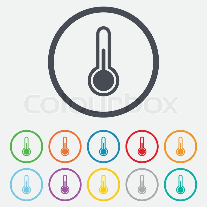 800x800 Thermometer Sign Icon Temperature Stock Vector Colourbox