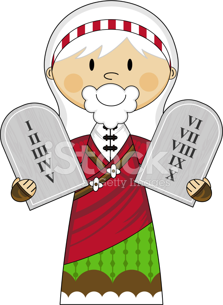 748x1024 Moses With The Ten Commandments Stock Vector