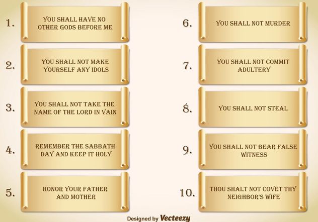 632x442 Ten Commandments Free Vector Download Cannypic