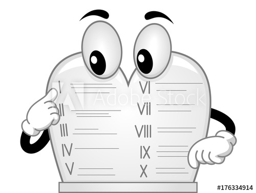 500x377 Ten Commandments Stone Tablet Mascot Illustration
