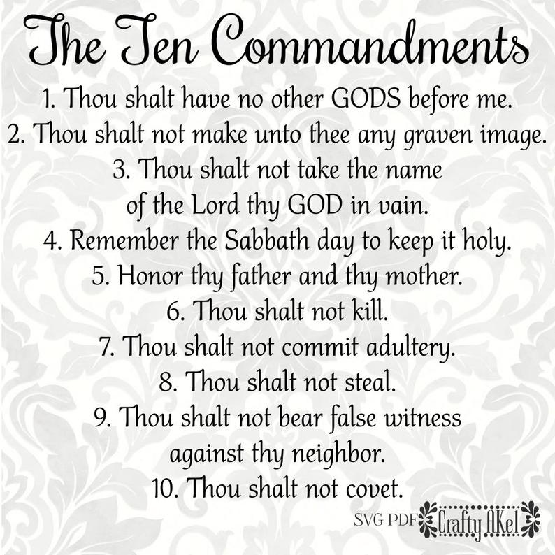 794x794 The Ten Commandments Pdf Digital Vector Graphic Etsy