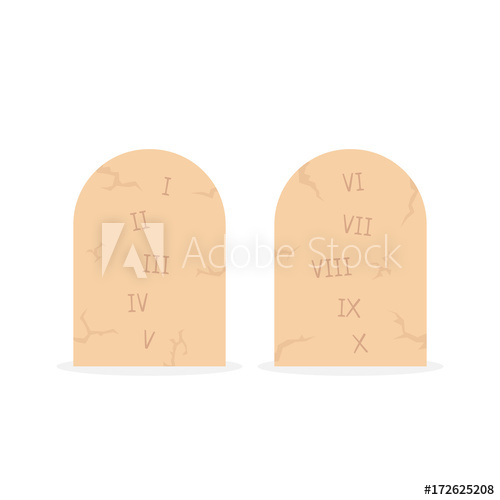 500x500 Two Stone Tablets With Ten Commandments