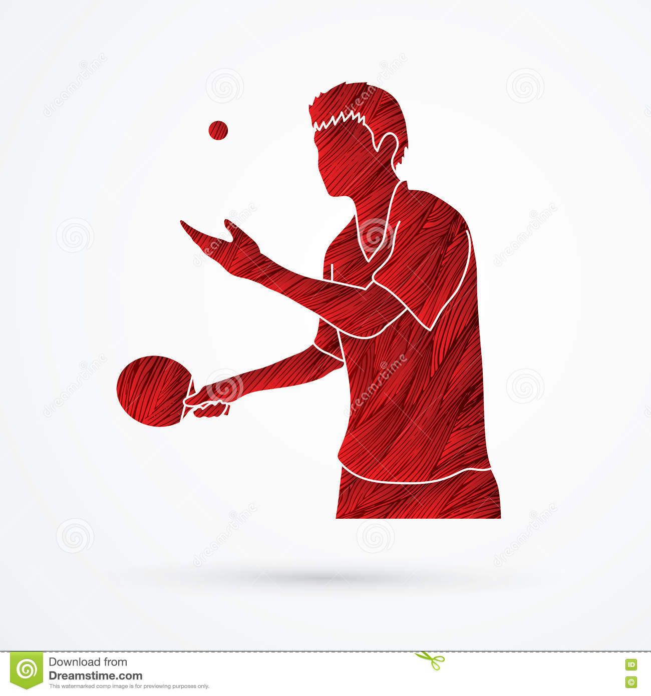 1300x1390 Foto Acerca El Jugador De Tenis De Mesa Usando Vector Rojo