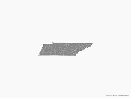 Vector Map Of Tennessee With Counties 460x345 Vector Map Of Tennessee With Counties