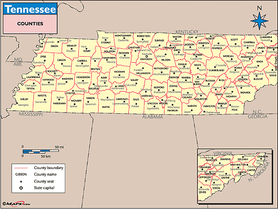 Tennessee County Map Vector at Vectorified.com | Collection of ...