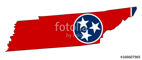 500x211 Tennessee State Outline Map And Flag Stock Image And Royalty Free
