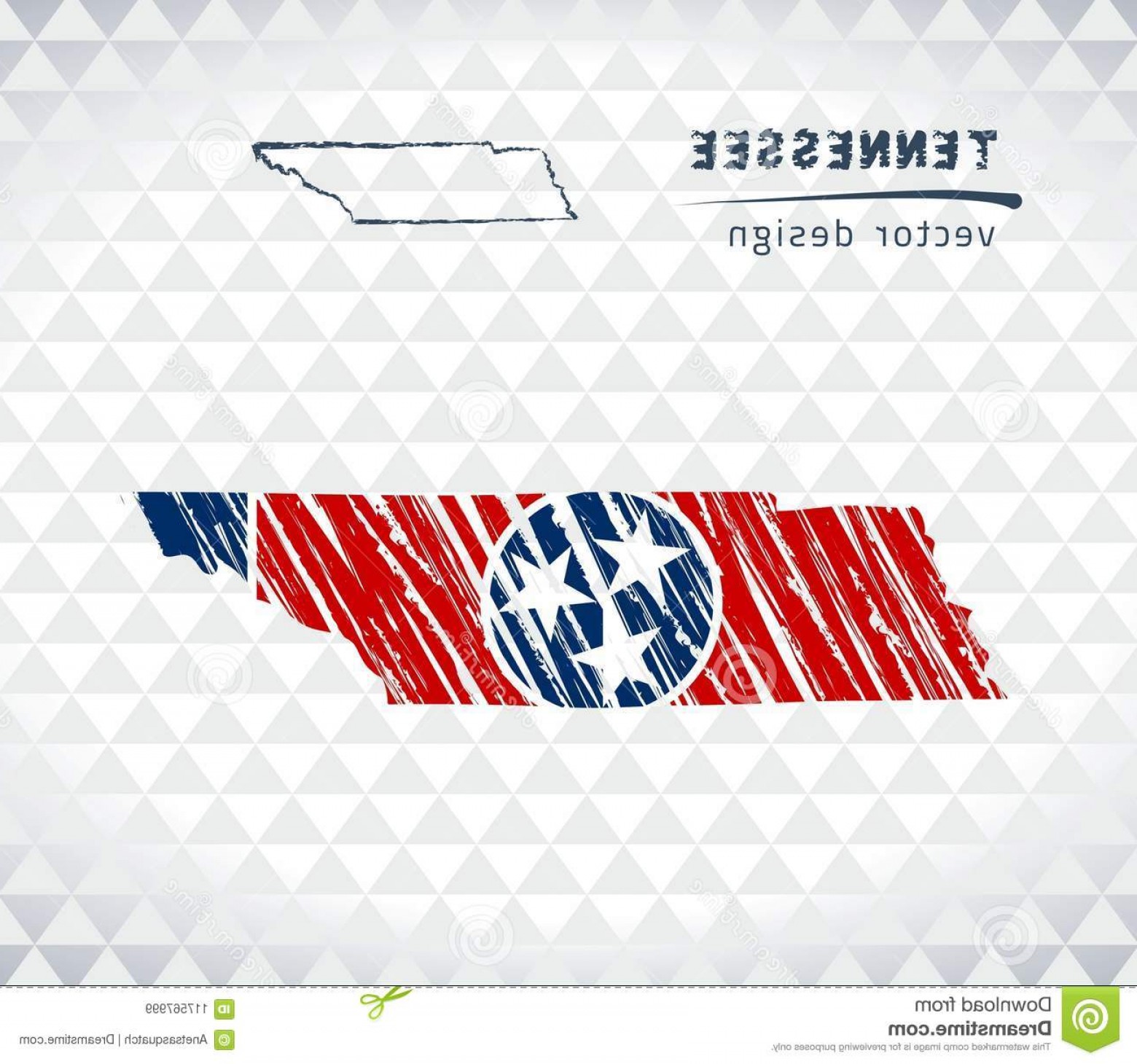 1560x1460 Tennessee Vector Map Flag Inside Isolated White Background Sketch