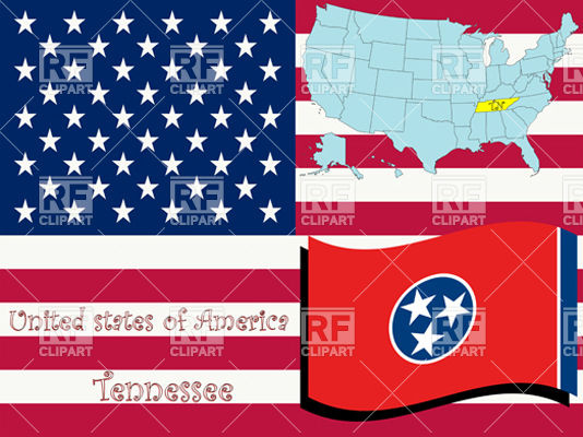 534x400 Tennessee State Flag And Map Vector Image Of Signs, Symbols, Maps