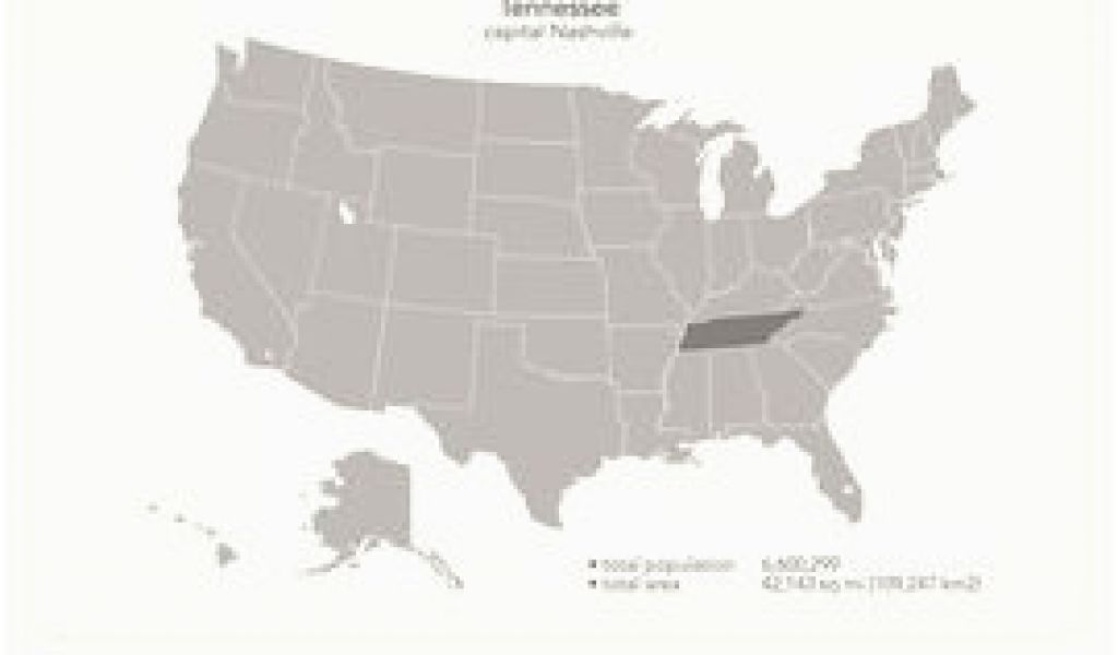 1024x600 Political Map Of Tennessee Tennessee Outline Vector New State Map