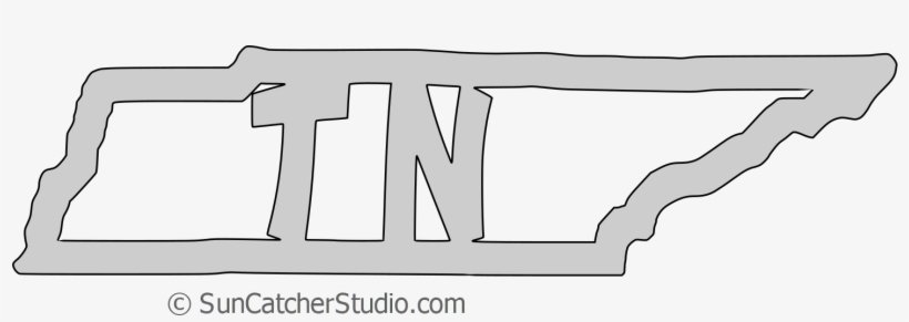 820x291 Tennessee Map Shape Text, Outline Scalable Vector Graphic