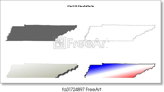 560x316 Free Art Print Of Tennessee Outline Map Set Tennessee State Blank