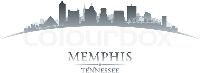 800x294 Memphis Tennessee City Skyline Stock Vector Colourbox