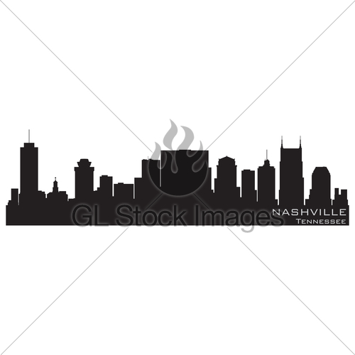 500x500 Nashville, Tennessee Skyline Detailed Vector Silhouette Gl