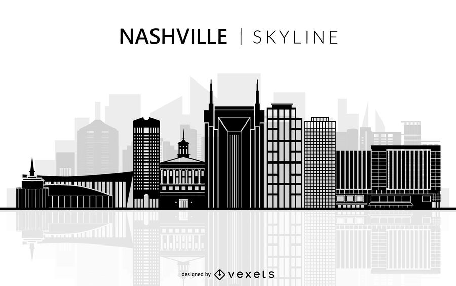 900x565 Nashville Tennessee Skyline Silhouette Graphic