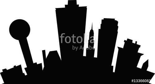 500x273 Cartoon Skyline Silhouette Of The Downtown Of The City