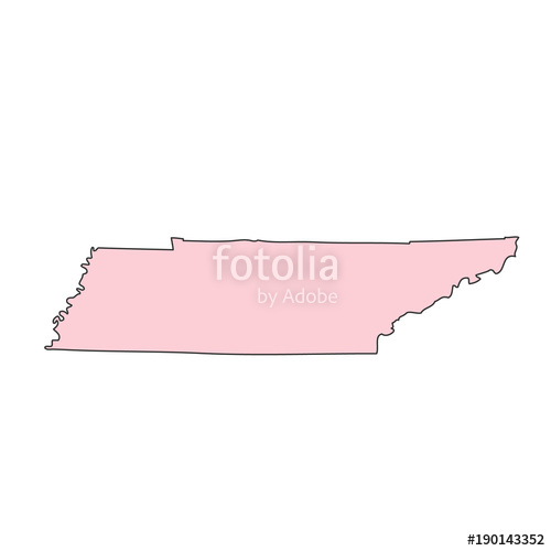 500x500 Tennessee Map Isolated On White Background Silhouette Tennessee