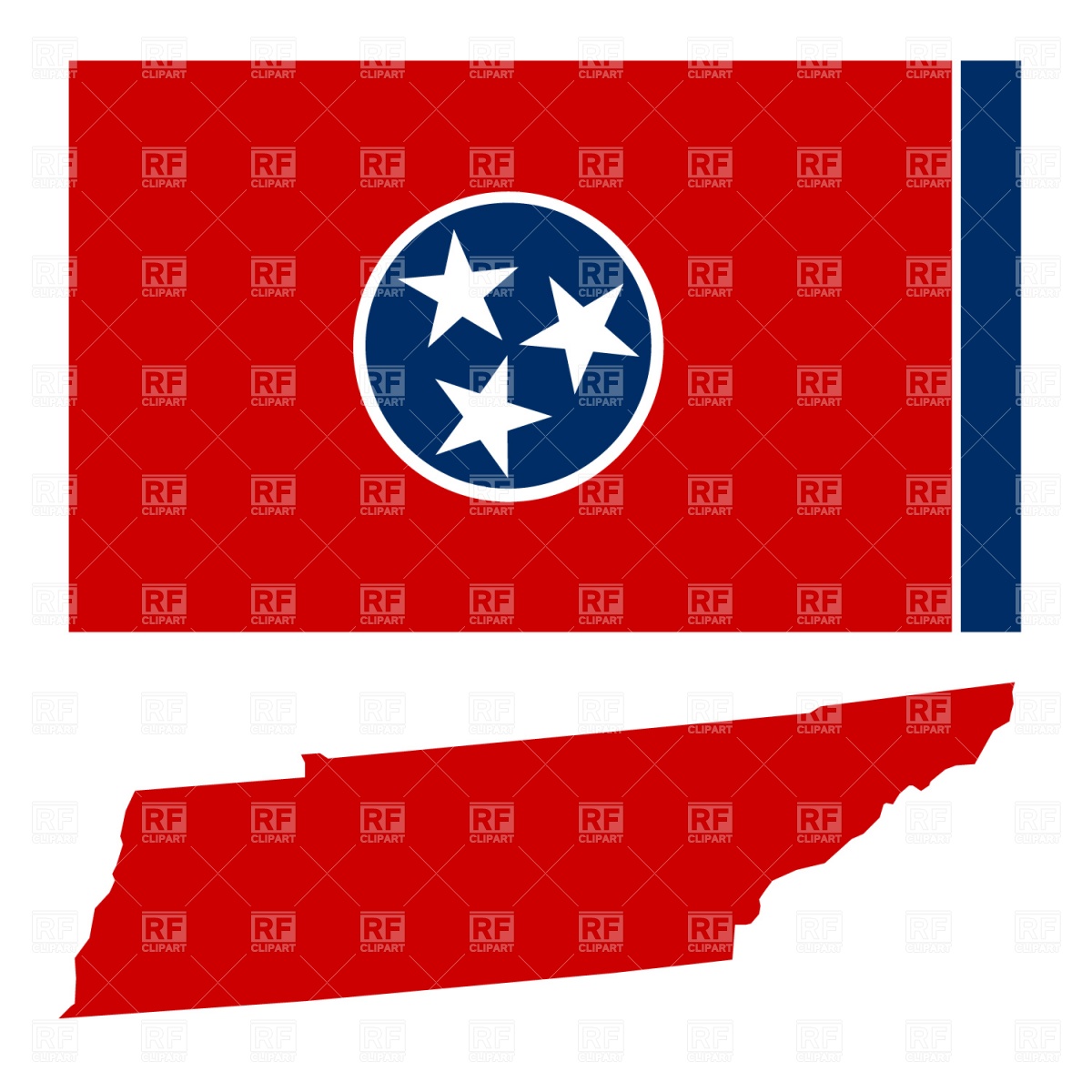 1200x1200 Tennessee State Map And Flag Vector Image Of Signs, Symbols, Maps