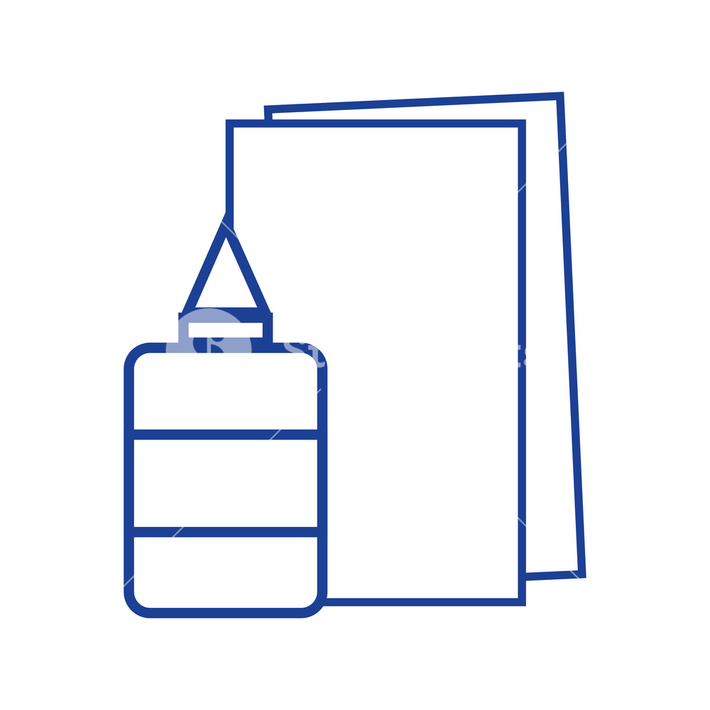 1000x1000 Silhouette Glue And Cardboard Scchool Utensils To Education Vector