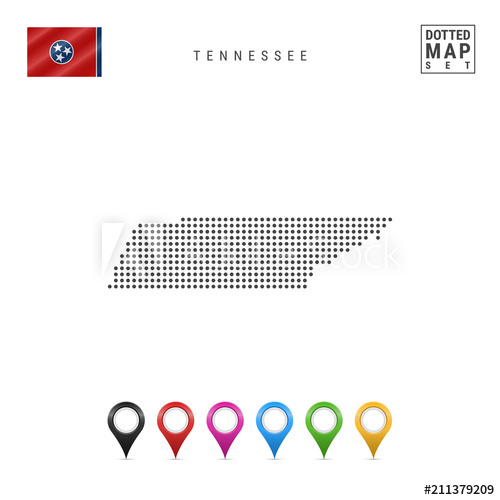 500x500 Dots Pattern Vector Map Of Tennessee Stylized Silhouette