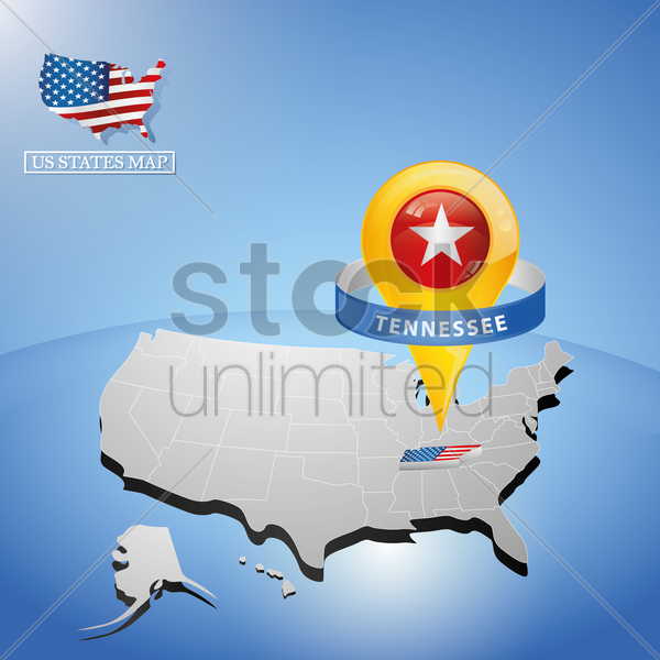 Tennessee State On Map Of Usa Vector Image 600x600 Tennessee State On Map Of Usa Vector Image