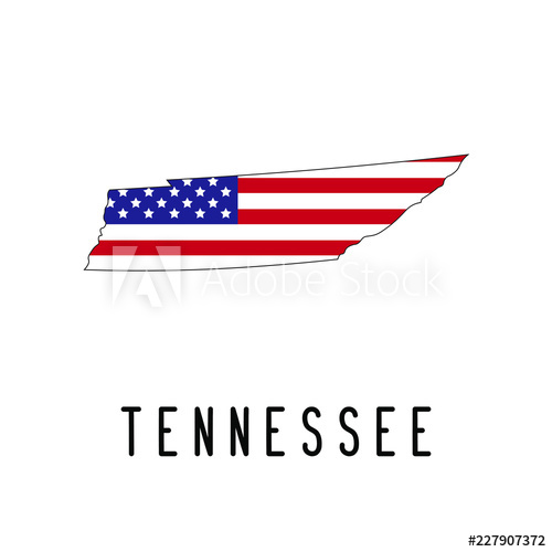 Vector Map Of Tennessee Painted In The Colors American Flag 500x500 Vector Map Of Tennessee Painted In The Colors American Flag