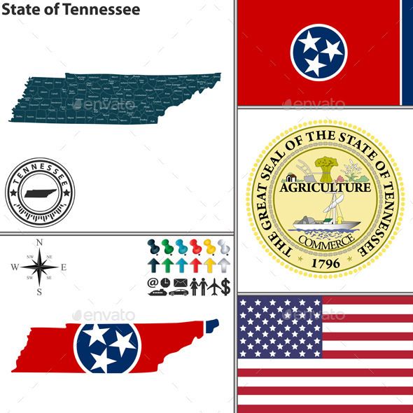 Map Of State Tennessee, Usa Travel Vectors Design State Map 590x590 Map Of State Tennessee, Usa Travel Vectors Design State Map