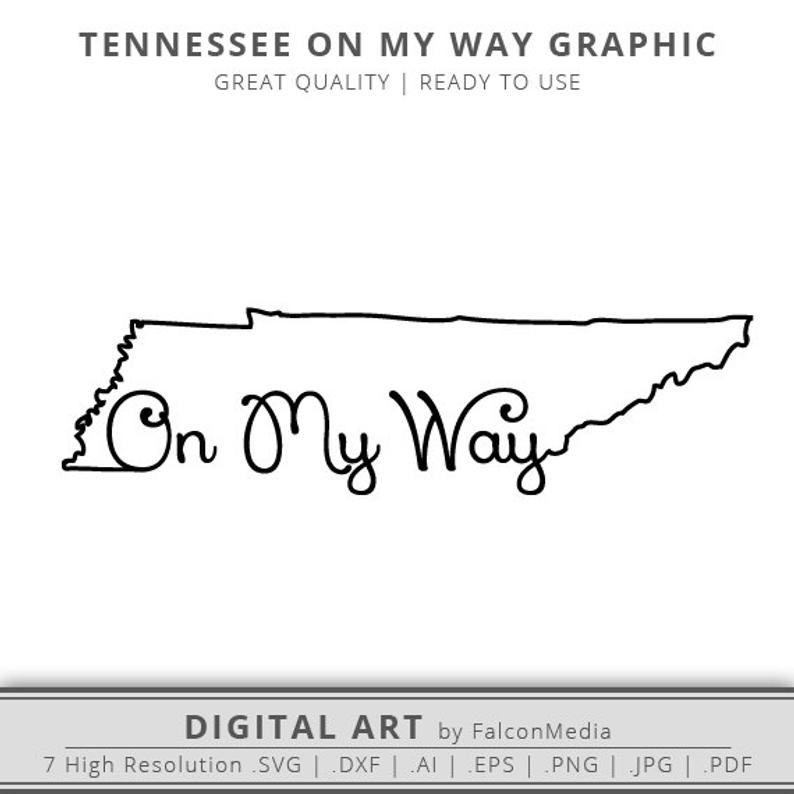 794x794 Tennessee On My Way Tennessee State Outline Etsy