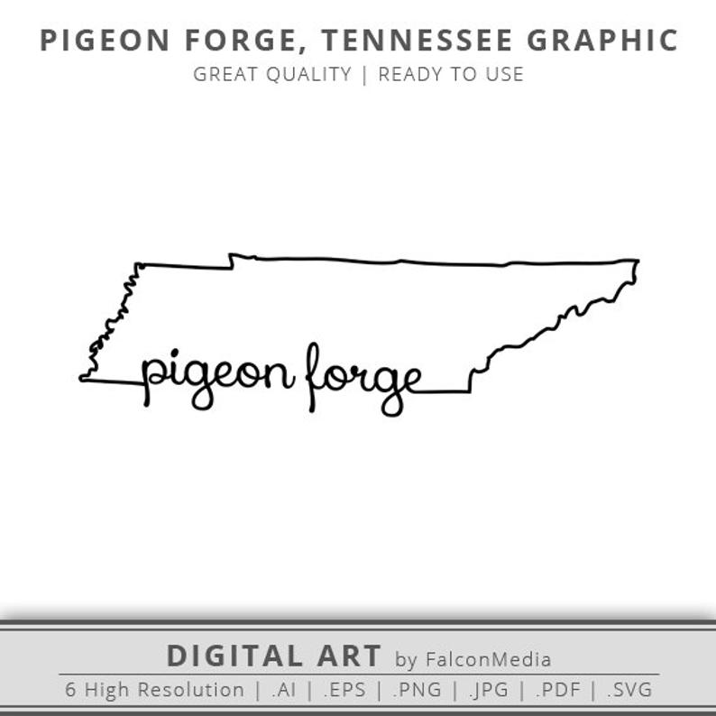 794x794 Tennessee Pigeon Forge Tennessee State Outline Etsy