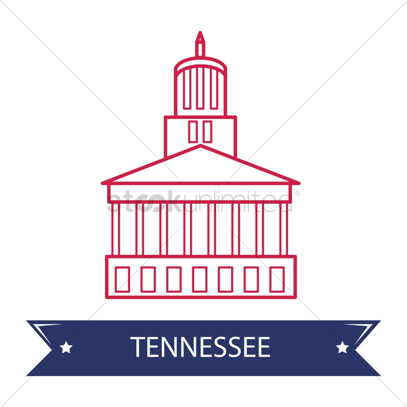 1300x1300 Tennessee State Capitol Vector Image