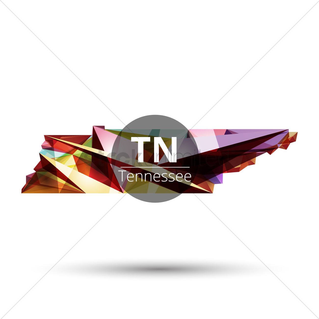 1300x1300 Low Poly Map Of Tennessee State Vector Image