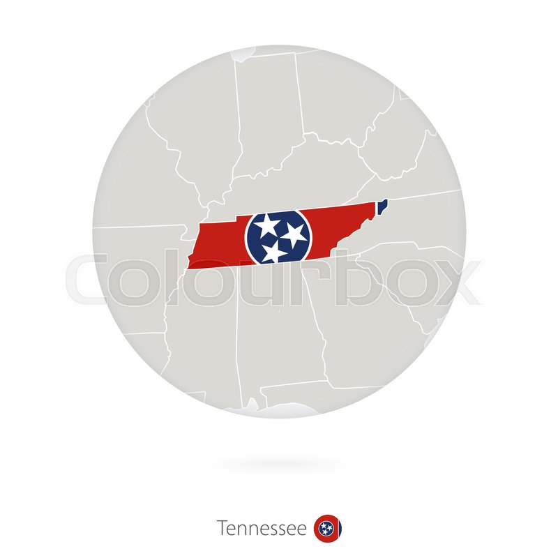 800x800 Map Of Tennessee State And Flag In A Stock Vector Colourbox