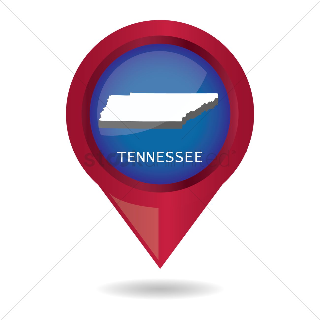 1300x1300 Map Pointer With Tennessee State Vector Image