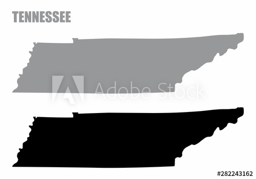 500x350 Tennessee State Silhouette Maps Isolated On White Background