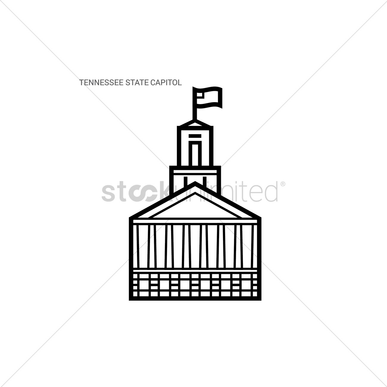 1300x1300 Tennessee State Capitol Vector Image