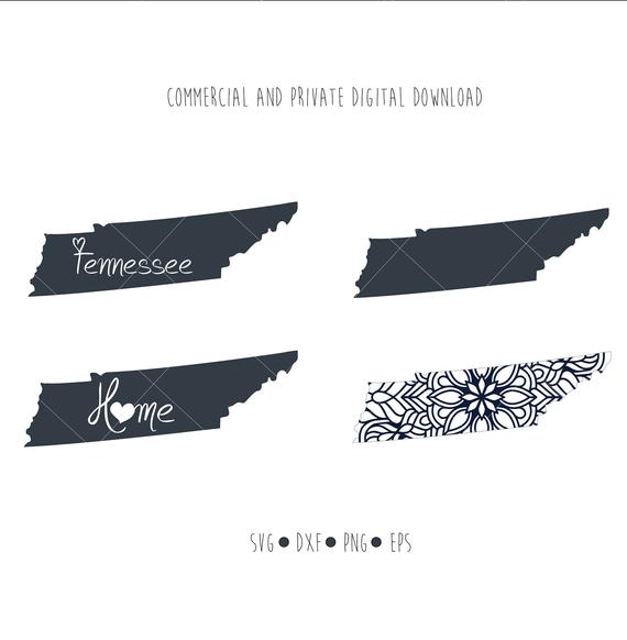 570x582 Tennessee State Tennessee Outline Vector Digital Etsy