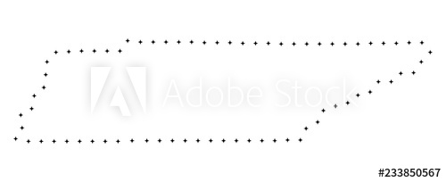 500x204 Vector Stroke Dot Tennessee State Map In Black Color, Small Border