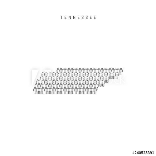 Vector People Map Of Tennessee, Us State Stylized Silhouette 500x500 Vector People Map Of Tennessee, Us State Stylized Silhouette