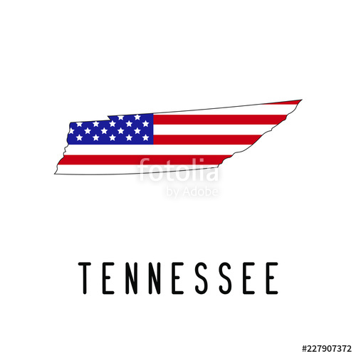 Vector Map Of Tennessee Painted In The Colors American Flag 500x500 Vector Map Of Tennessee Painted In The Colors American Flag