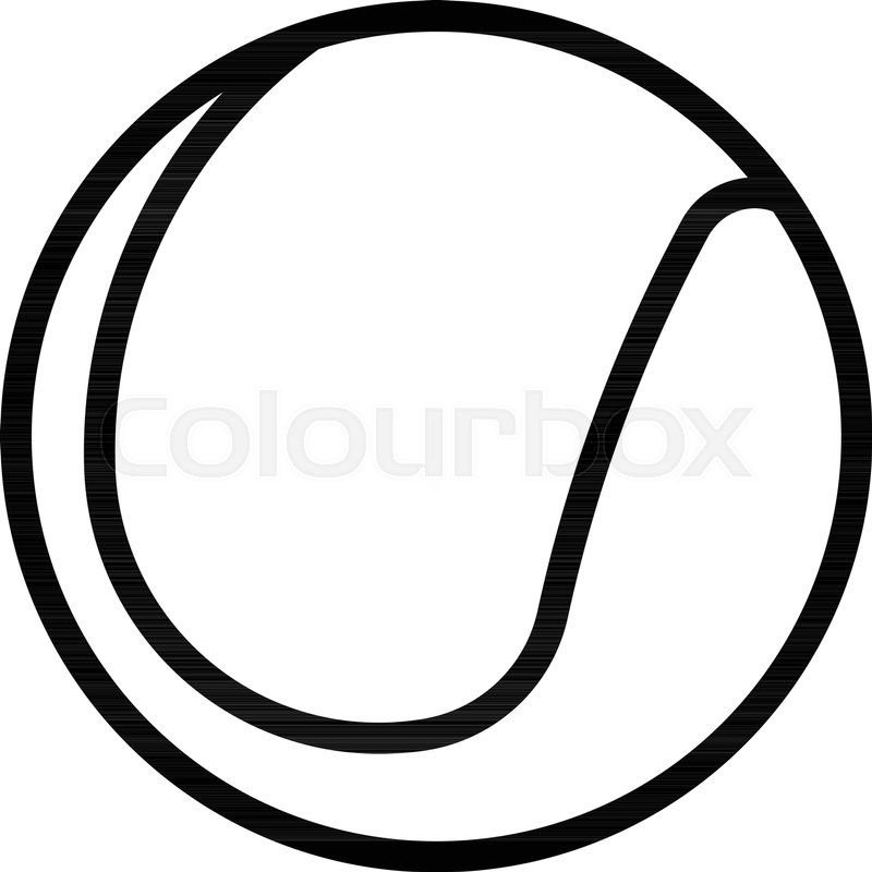 800x800 Outline Beautiful Tennis Ball Vector Stock Vector Colourbox