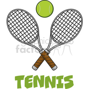 300x300 Crossed Racket And Tennis Ball Vector Illustration Isolated