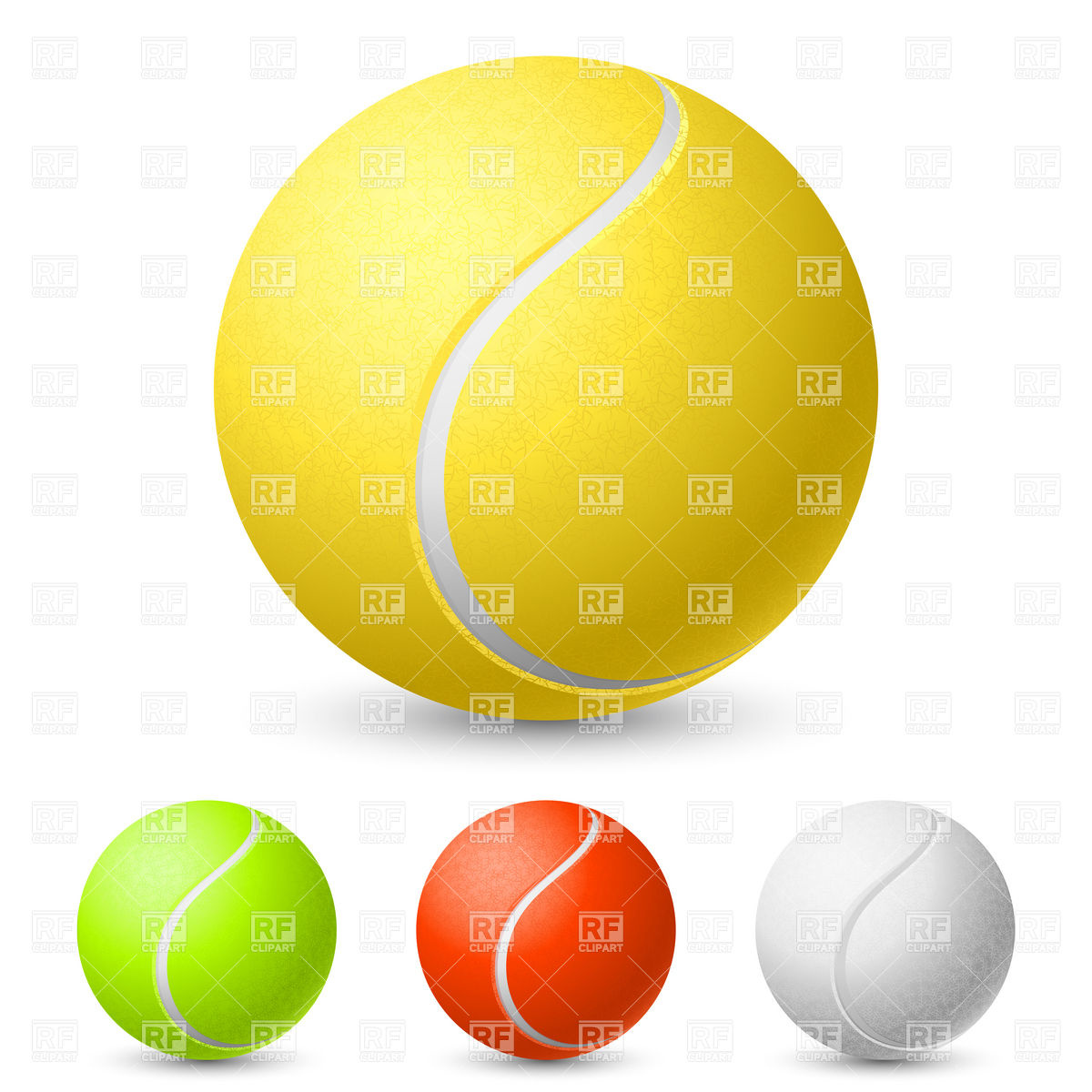 1200x1200 Realistic Tennis Ball In Different Colors Vector Image Of Sport