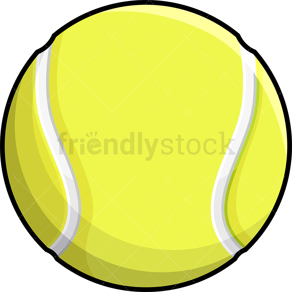 1000x1000 Tennis Ball Cartoon Clipart Vector