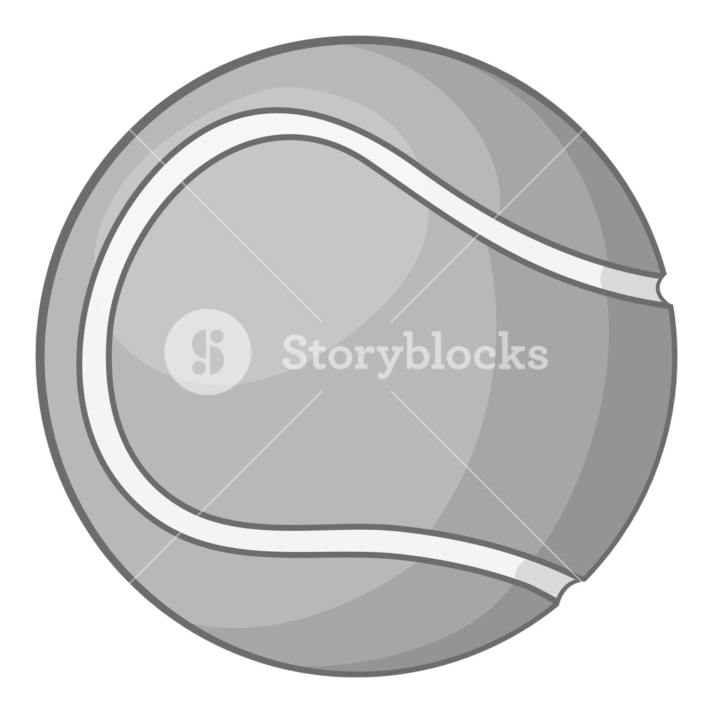 1000x1000 Tennis Ball Icon Gray Monochrome Illustration Of Tennis Ball